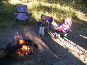 Xena and Geneveve around the campfire