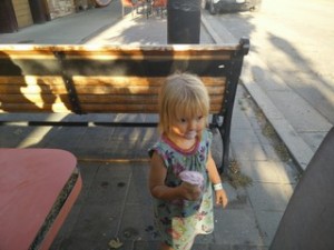 Xena eats ice cream