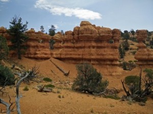 Arches hike in Red Rock Canyon. Geneveve and Matt are in the arches if you look closely